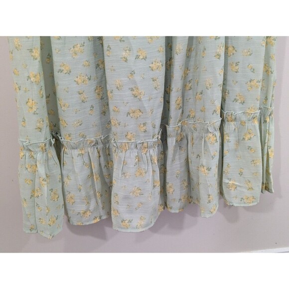 Jessica Simpson Floral Boho Cottagecore Smocked Bodice Ruffle Hem Midi Dress L - Picture 10 of 12